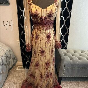 Elegant Floral Embroidered Dress